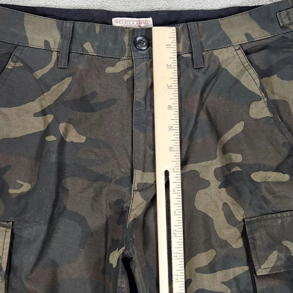 Wallace & Barnes Pants Mens 31x31 Green Camo Cargo Drawstring Hem Workwear
